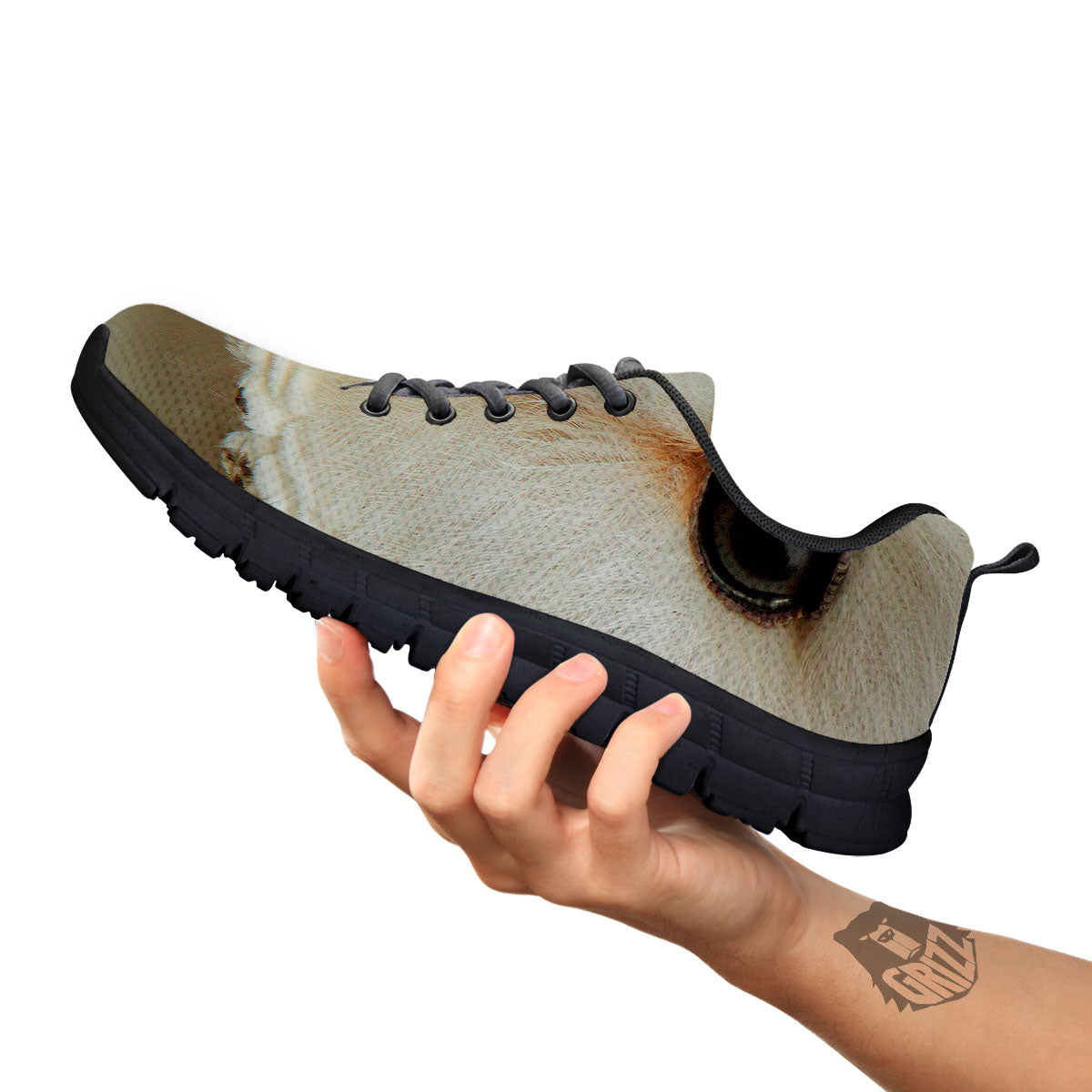 Barn Owl Print Black Sneaker-grizzshop