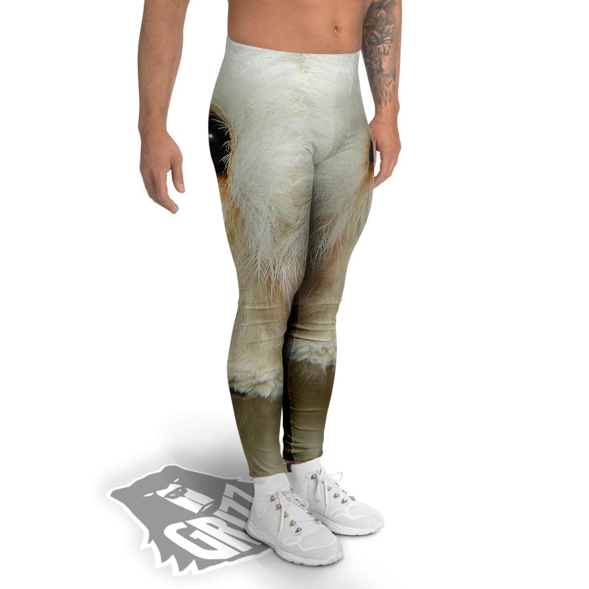 Barn Owl Print Men's Leggings-grizzshop
