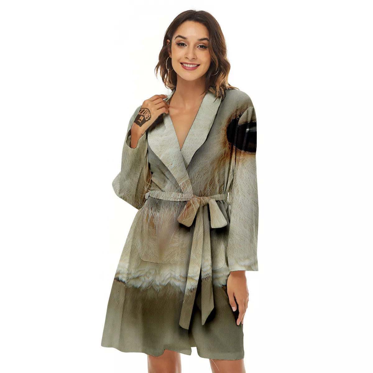 Barn Owl Print Women's Robe-grizzshop