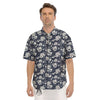 Baseball Black Print Pattern Men's Short Sleeve Shirts-grizzshop