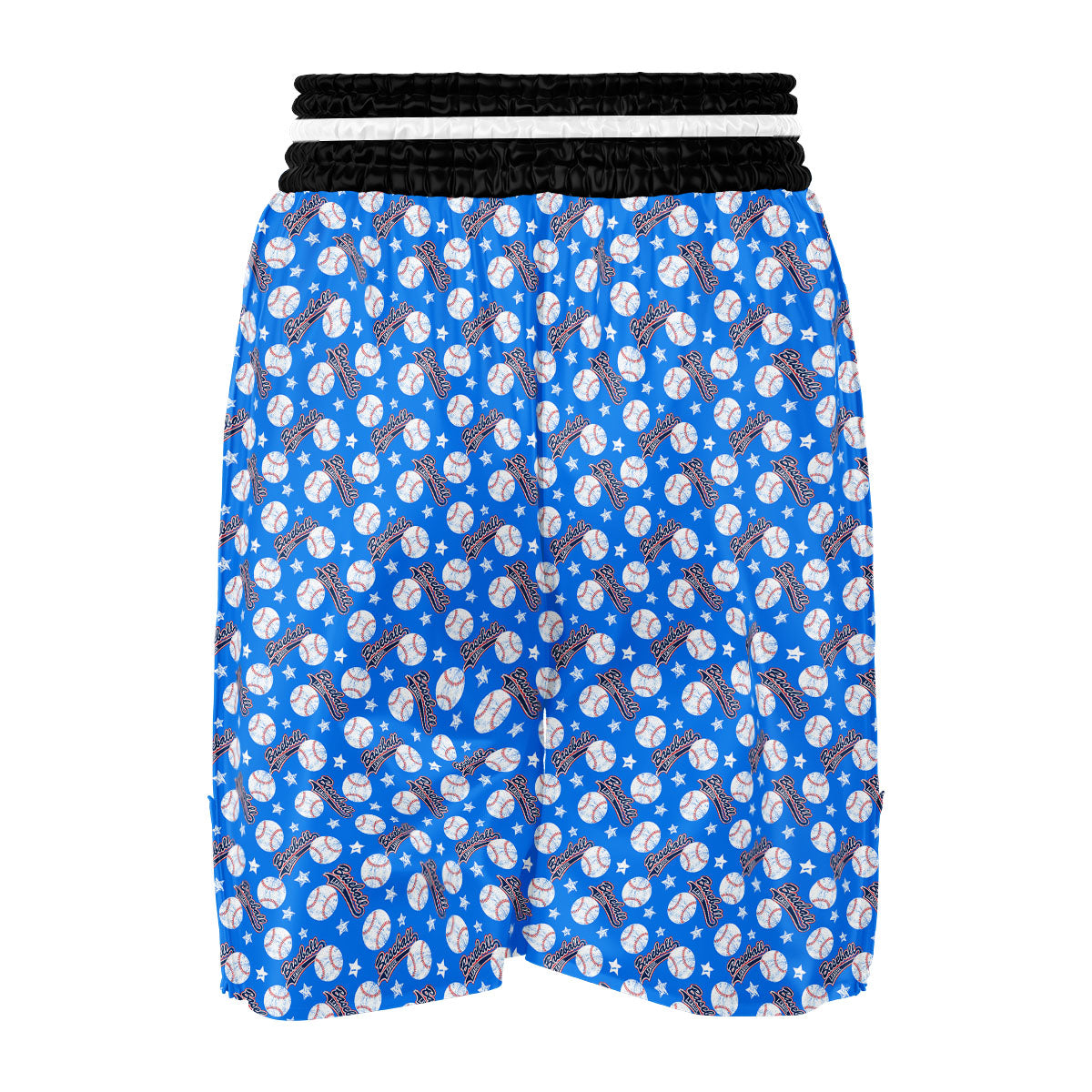 Baseball Blue Print Pattern Boxing Shorts-grizzshop
