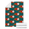 Baseball Fire Pattern Print Blanket-grizzshop