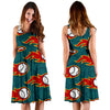 Baseball Fire Pattern Print Dress-grizzshop