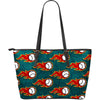 Baseball Fire Pattern Print Leather Tote Bag-grizzshop