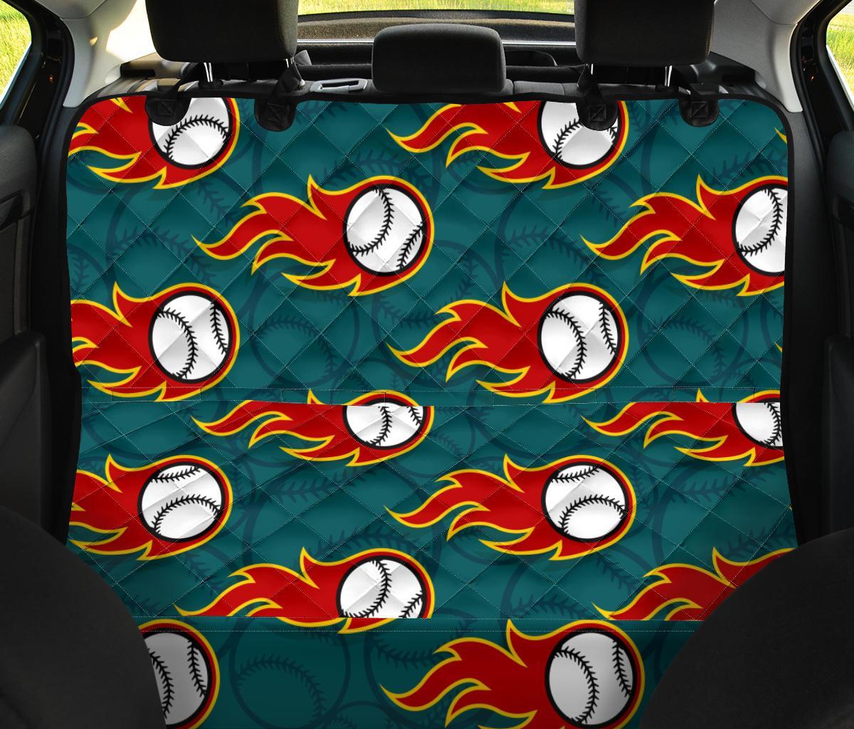Baseball Fire Pattern Print Pet Car Seat Cover-grizzshop