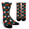 Baseball Fire Pattern Print Unisex Crew Socks-grizzshop