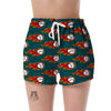 Baseball Fire Pattern Print Women's Shorts-grizzshop