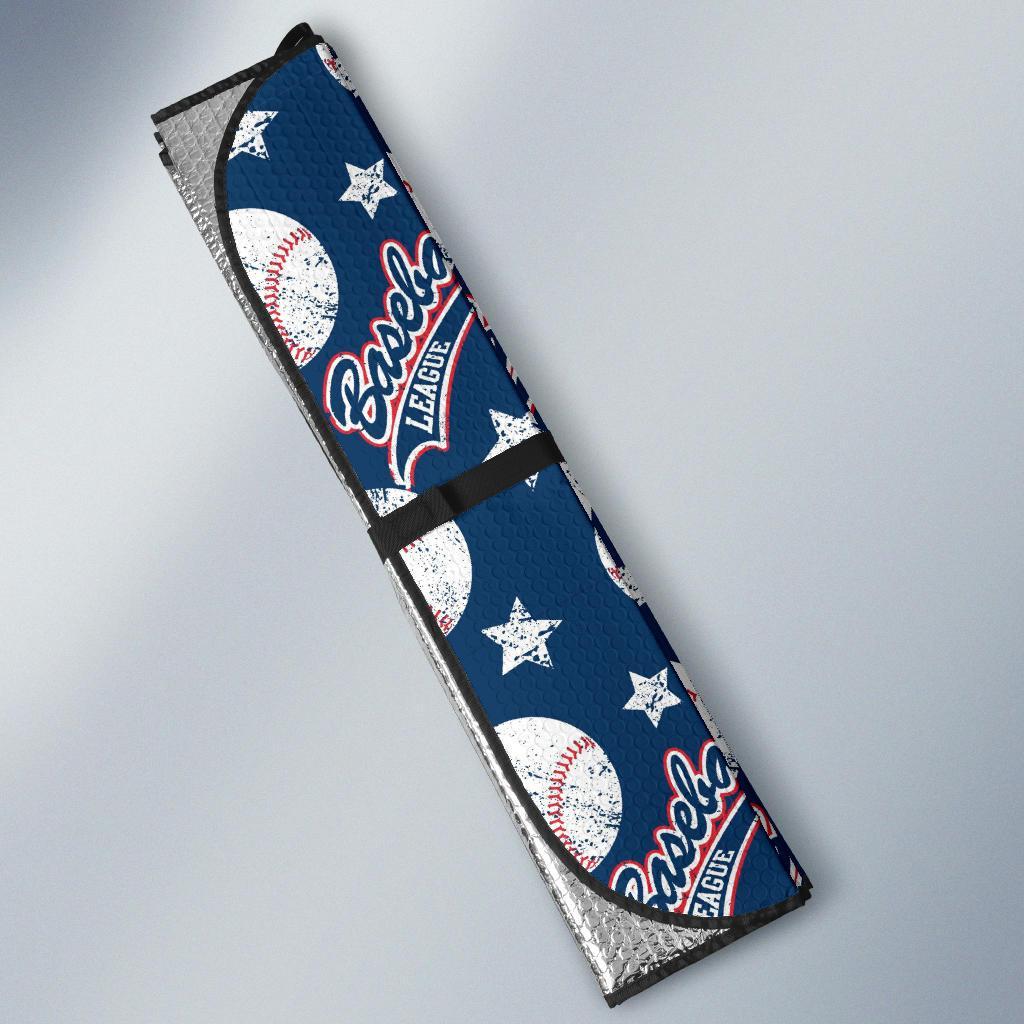 Baseball League Print Pattern Car Sun Shade-grizzshop