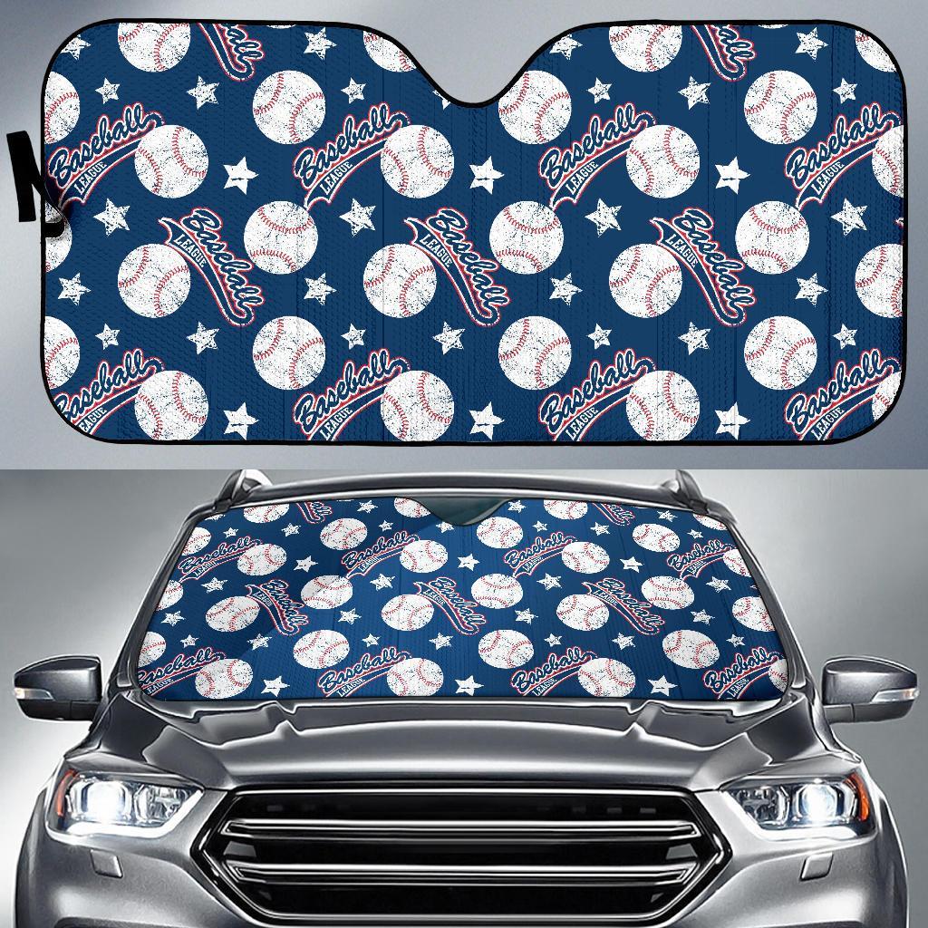 Baseball League Print Pattern Car Sun Shade-grizzshop