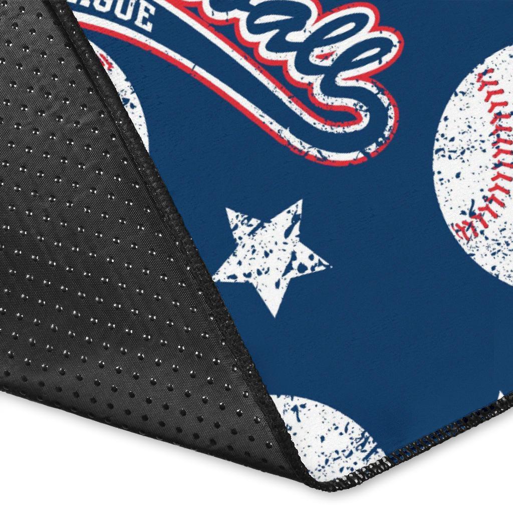 Baseball League Print Pattern Floor Mat-grizzshop