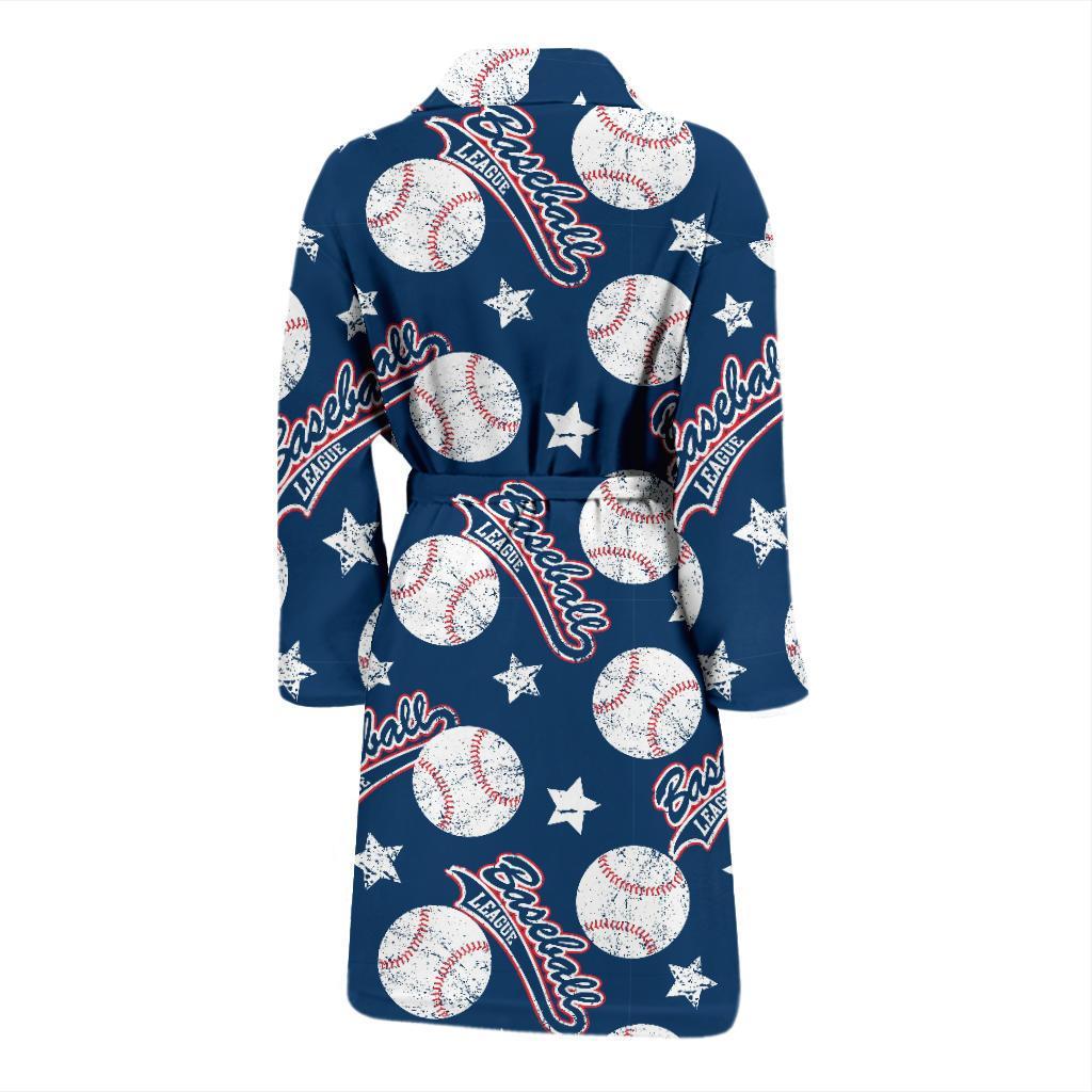 Baseball League Print Pattern Men Long Robe-grizzshop