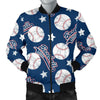 Baseball League Print Pattern Men's Bomber Jacket-grizzshop