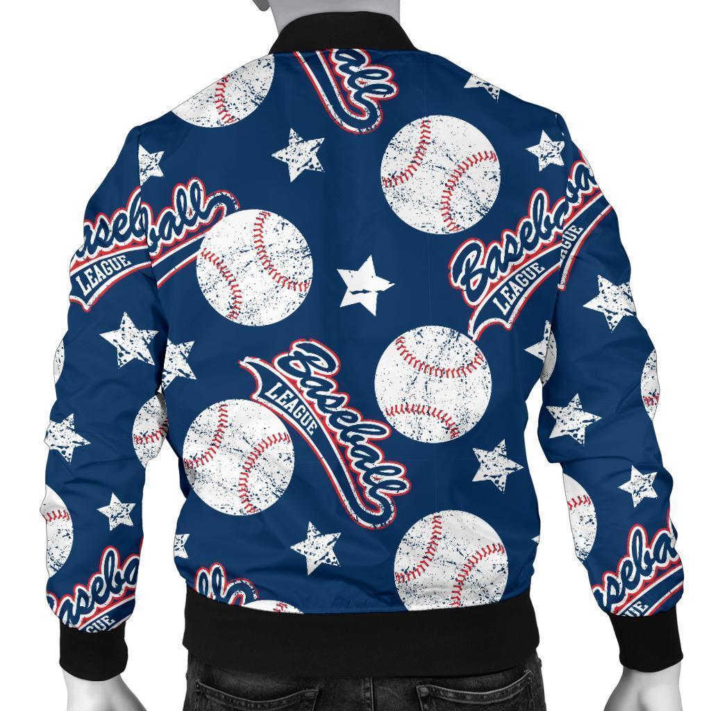 Baseball League Print Pattern Men's Bomber Jacket-grizzshop