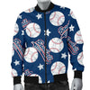 Baseball League Print Pattern Men's Bomber Jacket-grizzshop