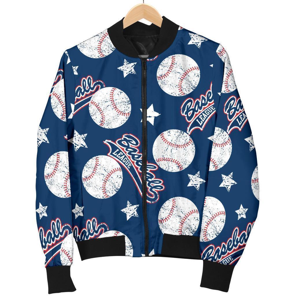 Baseball League Print Pattern Men's Bomber Jacket-grizzshop