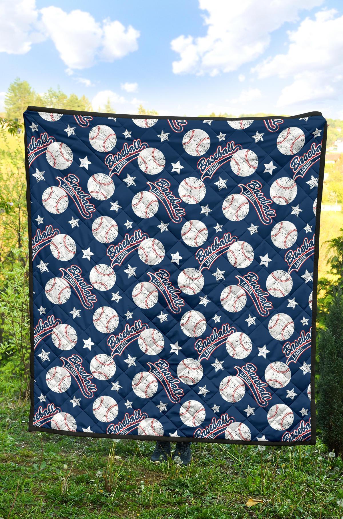 Baseball League Print Pattern Quilt-grizzshop