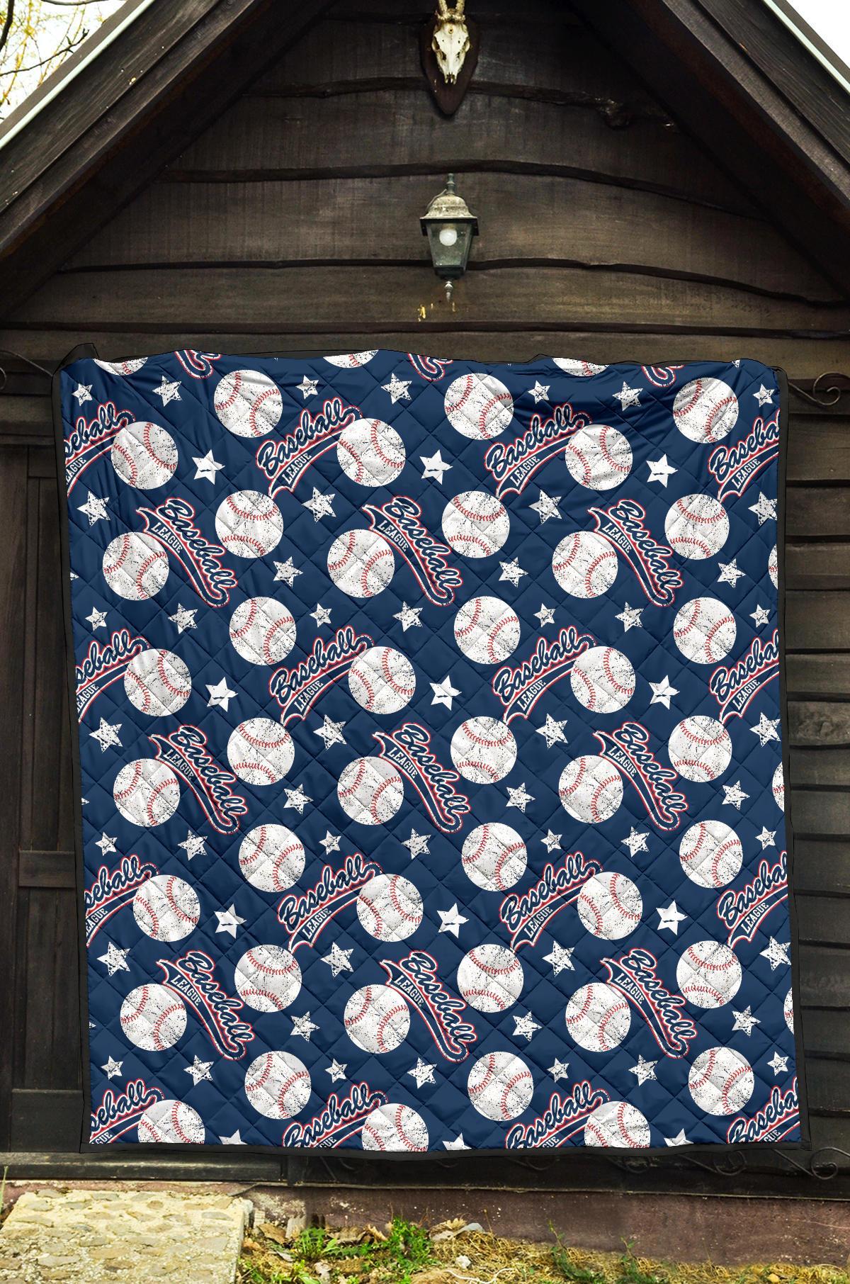 Baseball League Print Pattern Quilt-grizzshop