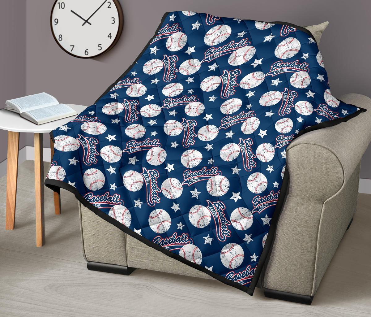 Baseball League Print Pattern Quilt-grizzshop