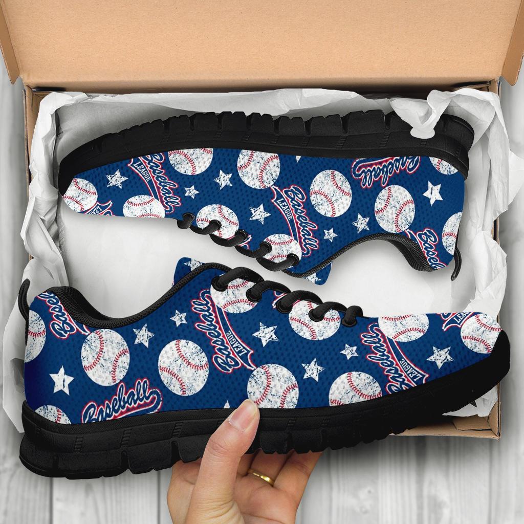 Baseball League Print Pattern Sneaker Shoes For Men Women-grizzshop