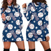 Baseball League Print Pattern Women Hoodie Dress-grizzshop