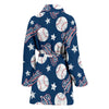 Baseball League Print Pattern Women Long Robe-grizzshop