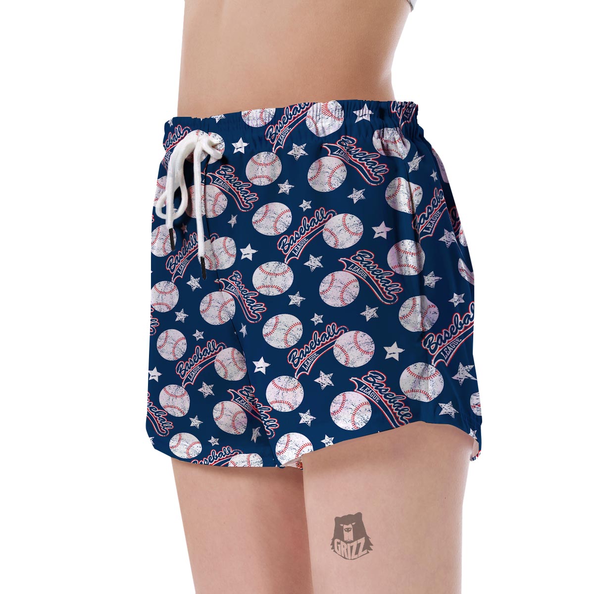 Baseball League Print Pattern Women's Shorts-grizzshop