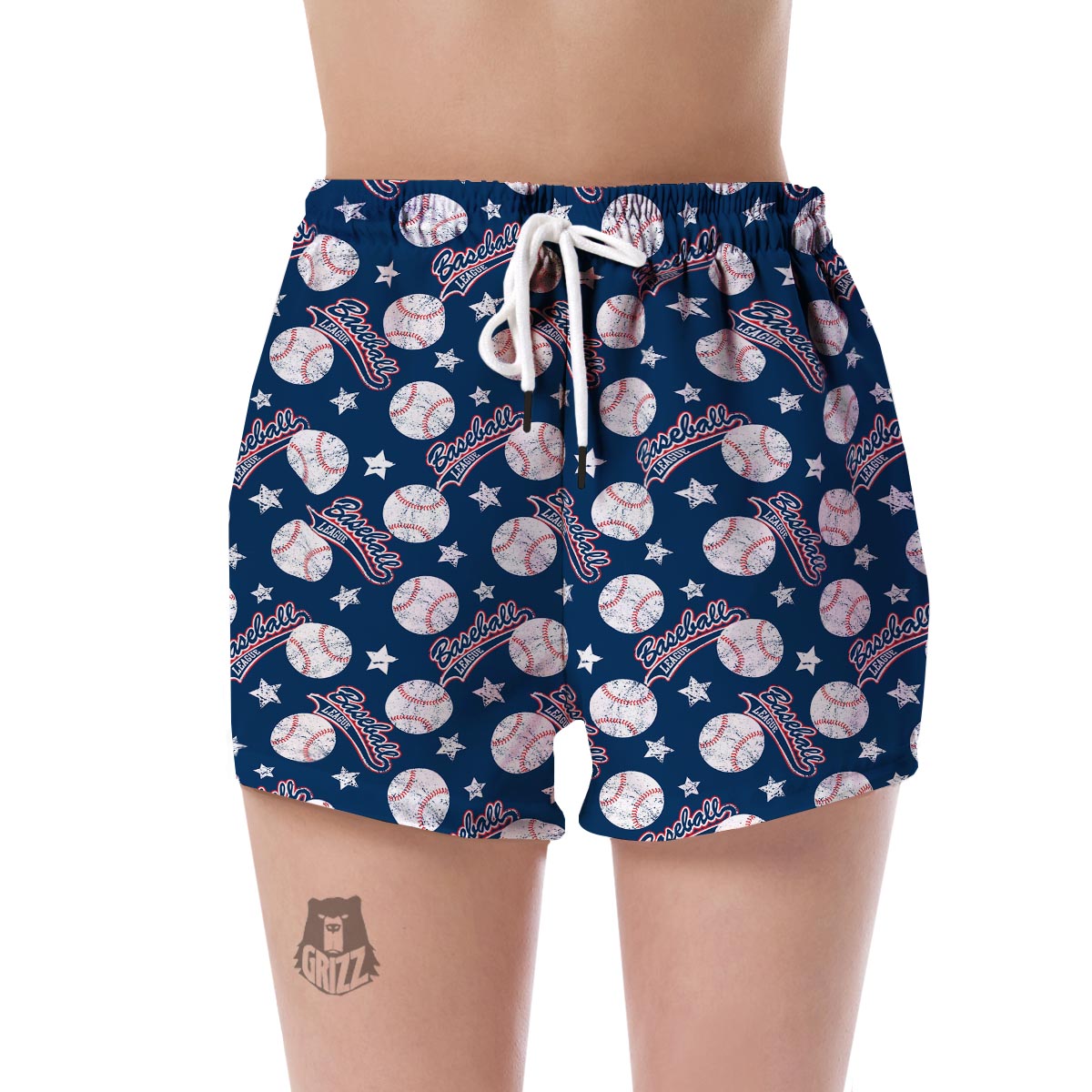 Baseball League Print Pattern Women's Shorts-grizzshop