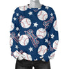 Baseball League Print Pattern Women's Sweatshirt-grizzshop
