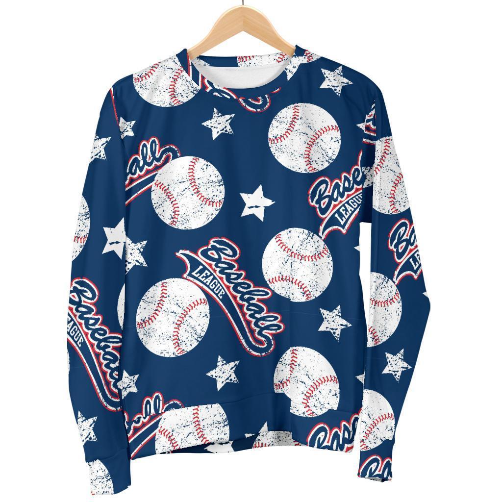 Baseball League Print Pattern Women's Sweatshirt-grizzshop