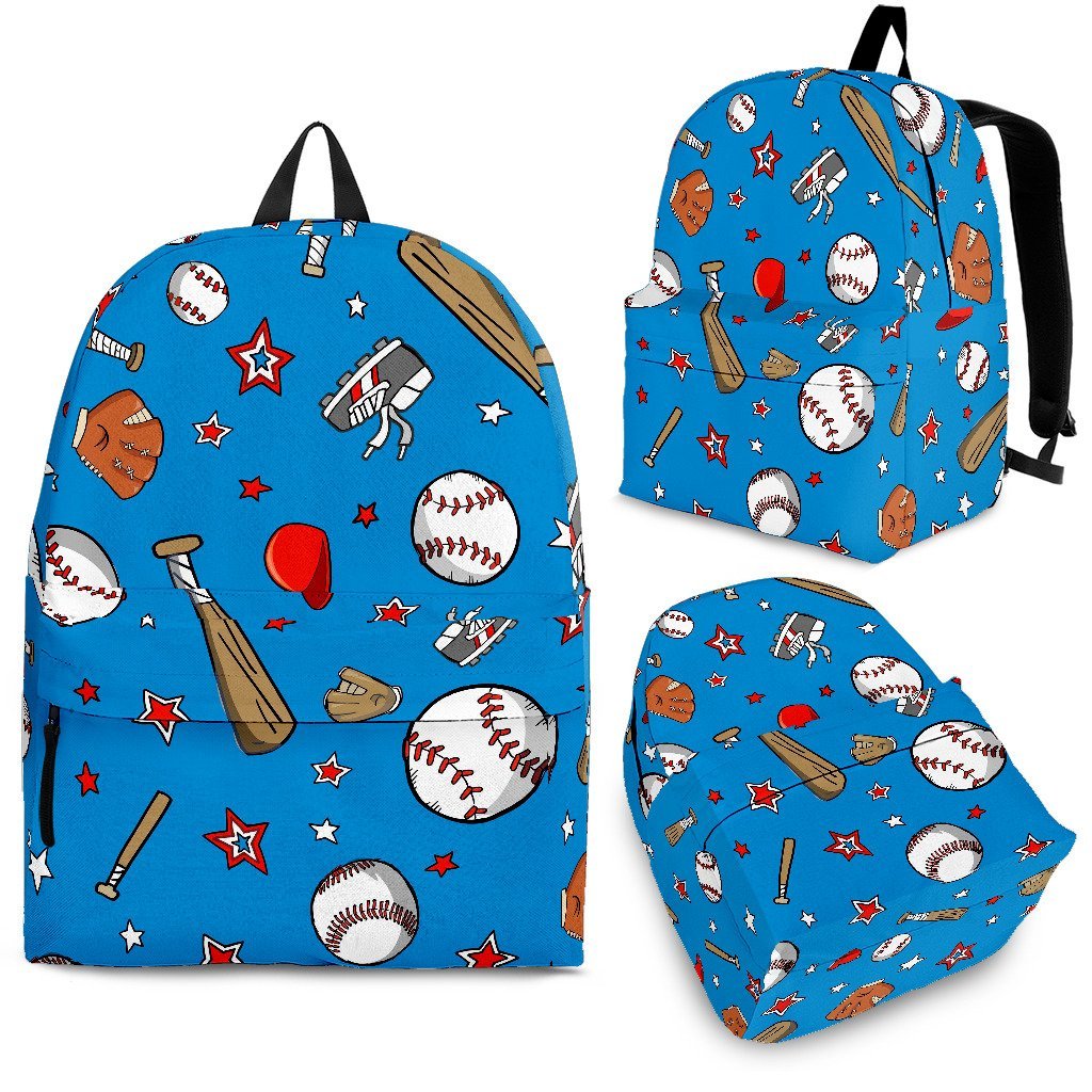 Baseball Pattern Print Backpack-grizzshop