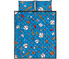 Baseball Pattern Print Bed Set Quilt-grizzshop