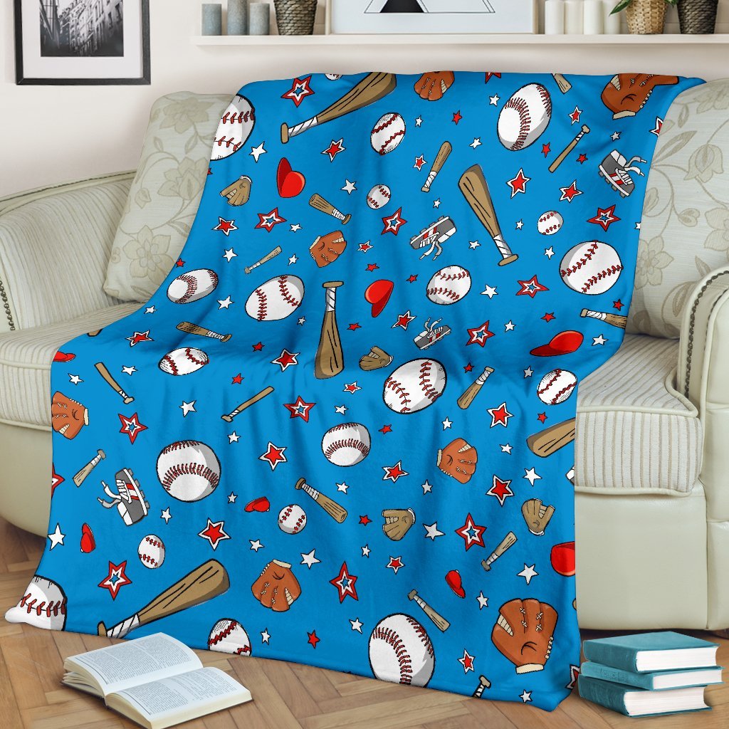 Baseball Pattern Print Blanket-grizzshop