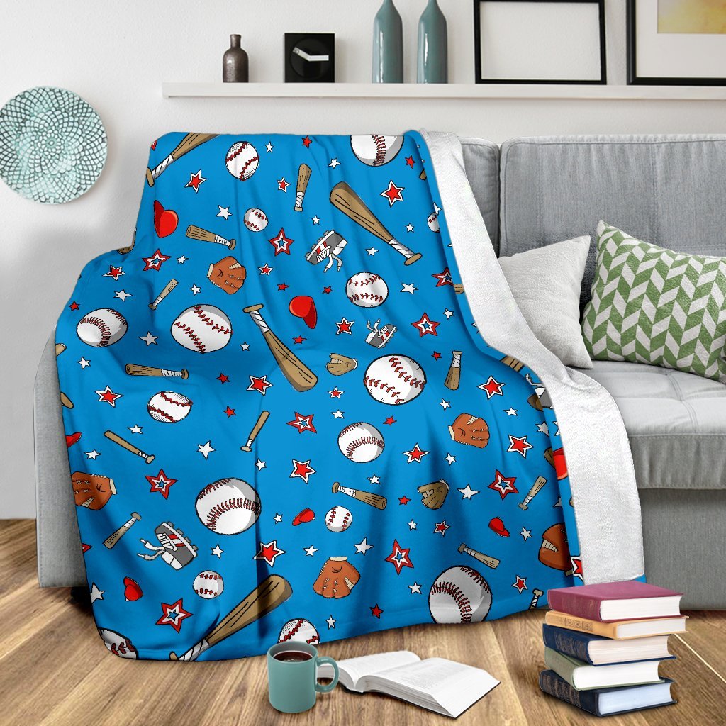 Baseball Pattern Print Blanket-grizzshop