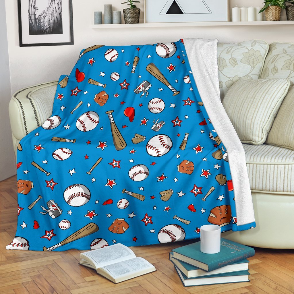 Baseball Pattern Print Blanket-grizzshop