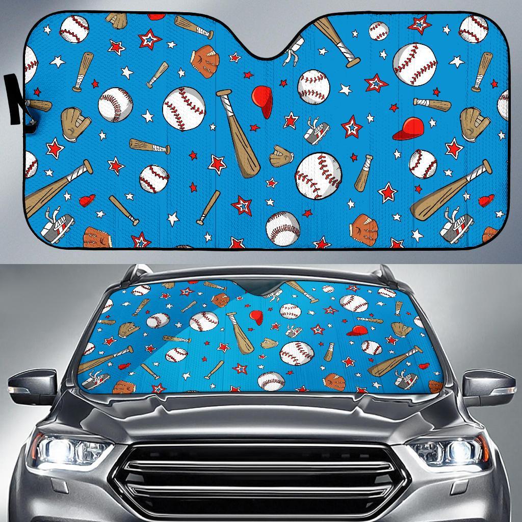 Baseball Pattern Print Car Sun Shade-grizzshop