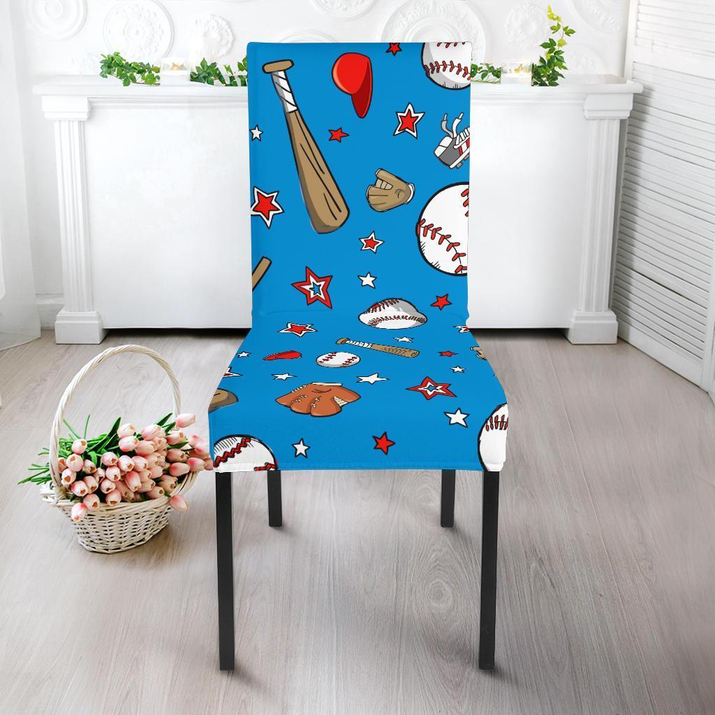 Baseball Pattern Print Chair Cover-grizzshop