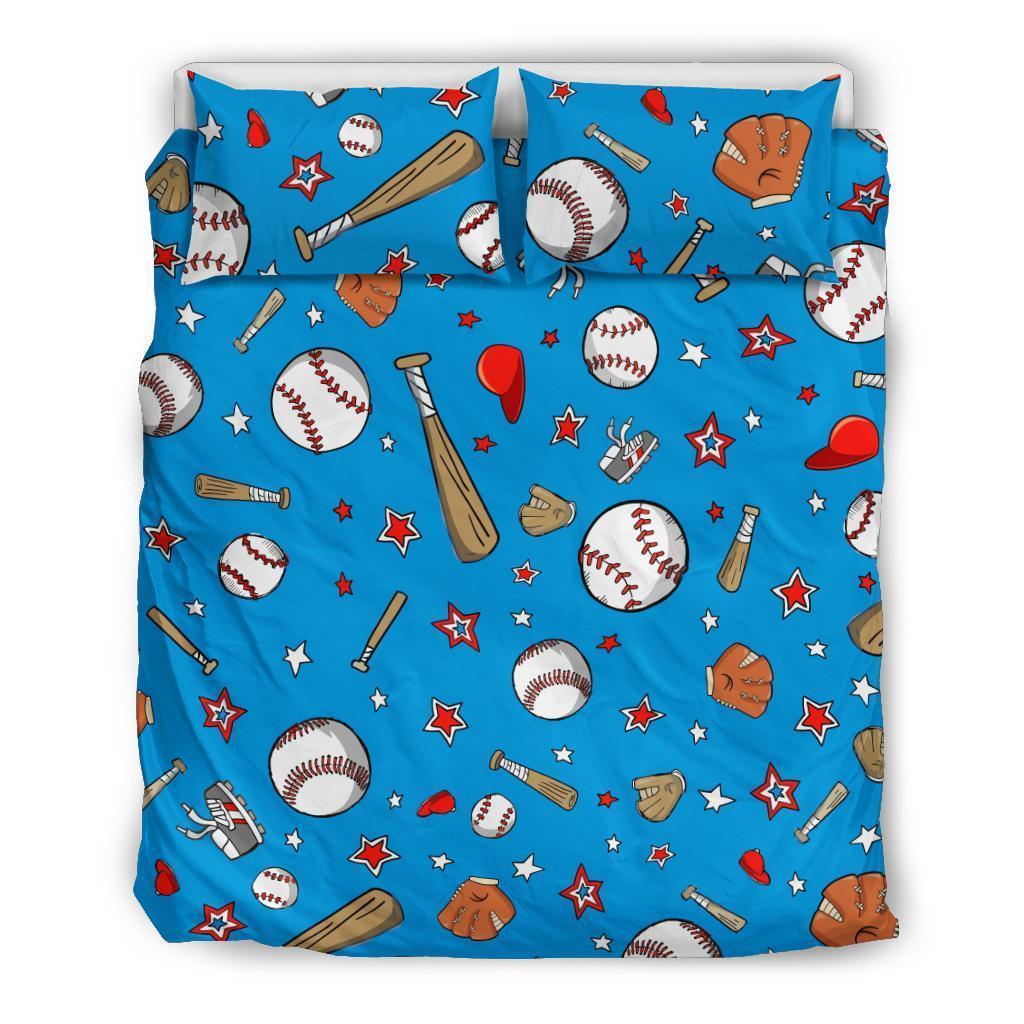 Baseball Pattern Print Duvet Cover Bedding Set-grizzshop