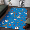 Baseball Pattern Print Floor Mat-grizzshop