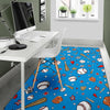 Baseball Pattern Print Floor Mat-grizzshop