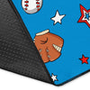 Baseball Pattern Print Floor Mat-grizzshop