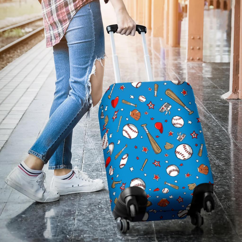 Baseball Pattern Print Luggage Cover Protector-grizzshop