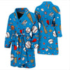 Baseball Pattern Print Men Long Robe-grizzshop