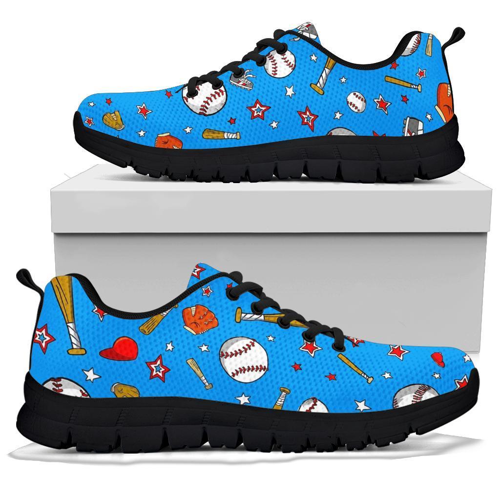 Baseball Pattern Print Sneaker Shoes For Men Women-grizzshop