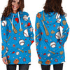 Baseball Pattern Print Women Hoodie Dress-grizzshop