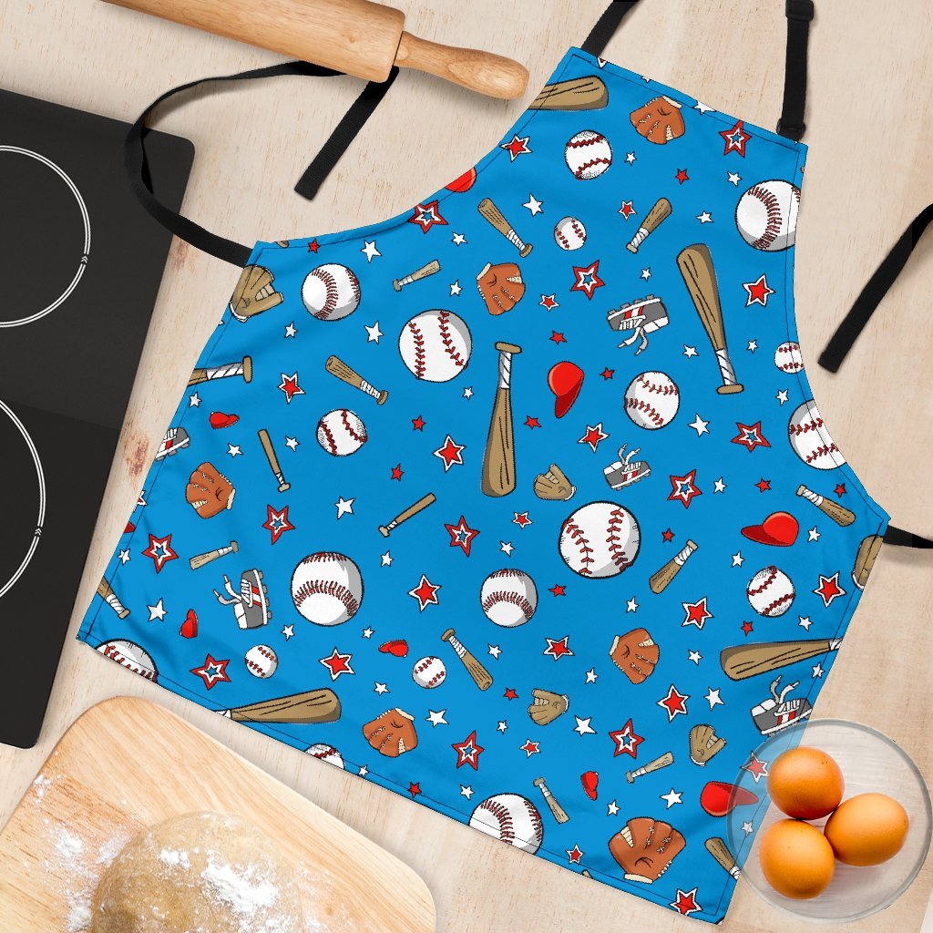 Baseball Pattern Print Women's Apron-grizzshop