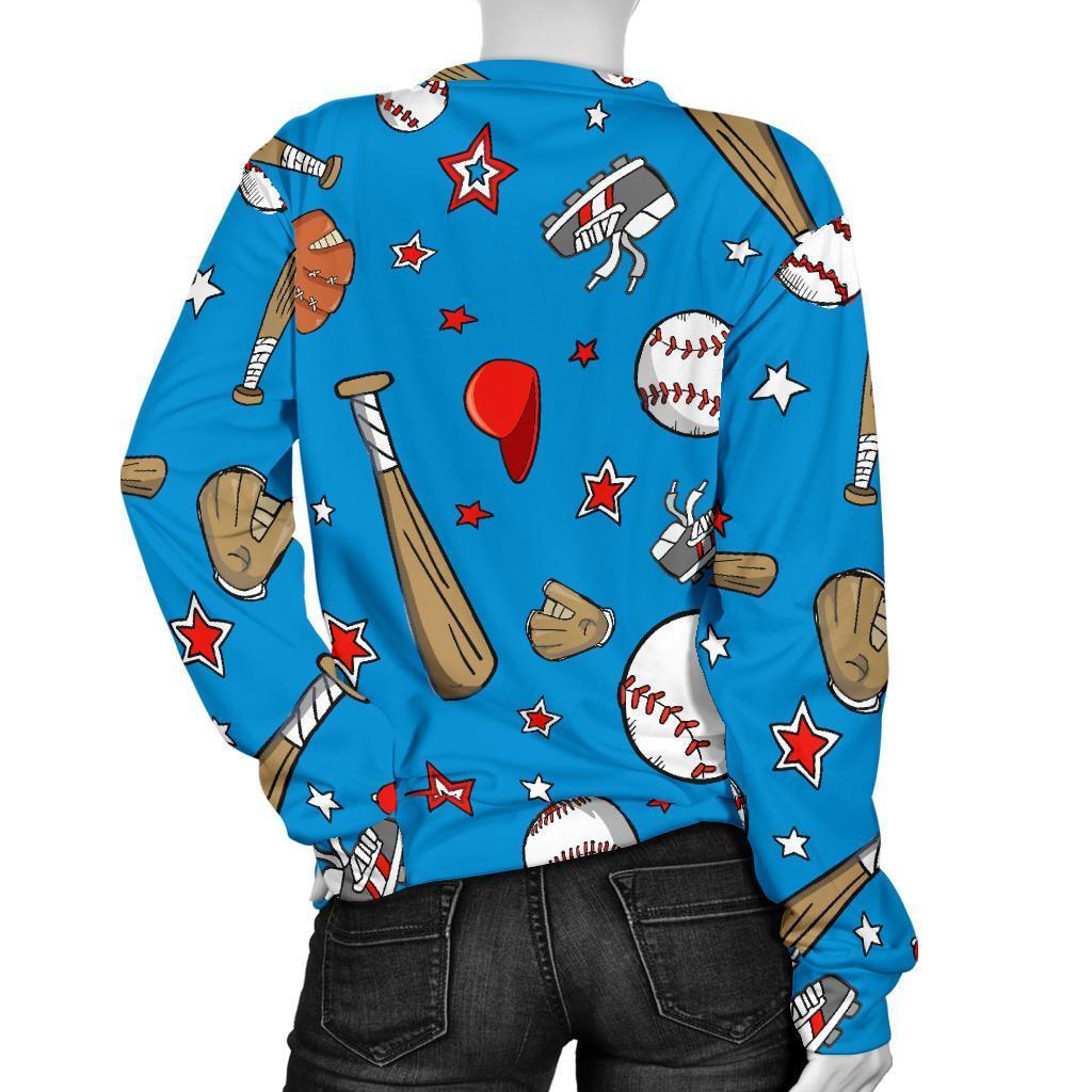 Baseball Pattern Print Women's Sweatshirt-grizzshop