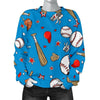 Baseball Pattern Print Women's Sweatshirt-grizzshop