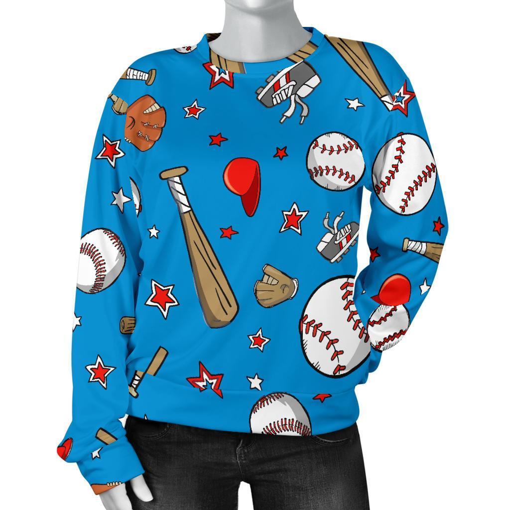 Baseball Pattern Print Women's Sweatshirt-grizzshop