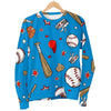 Baseball Pattern Print Women's Sweatshirt-grizzshop