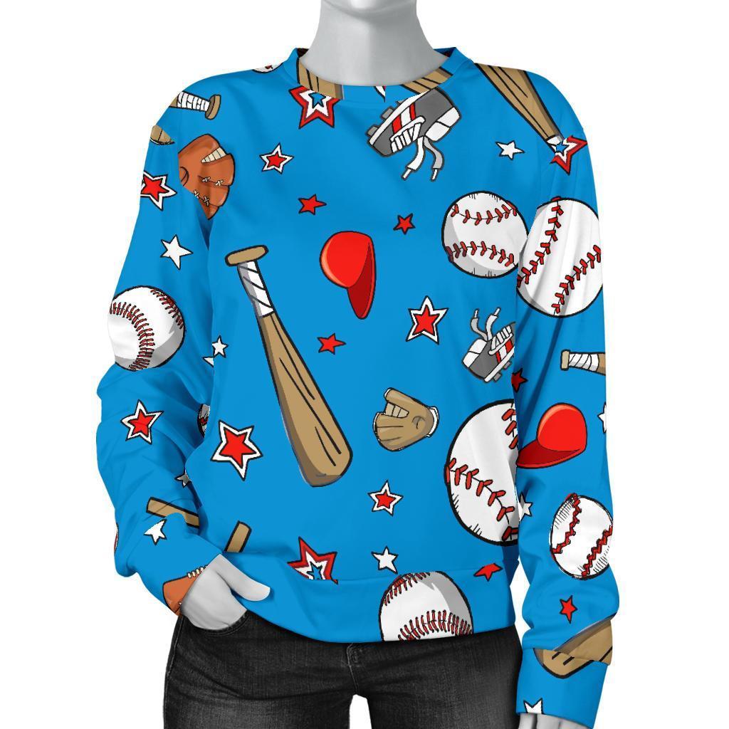 Baseball Pattern Print Women's Sweatshirt-grizzshop